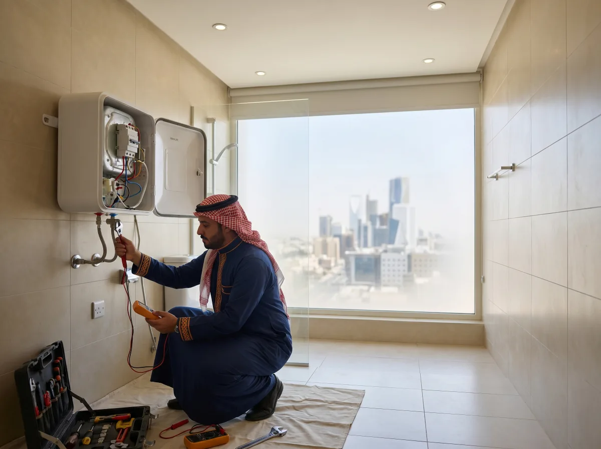 صيانة سخان مياه كهربائي في حمام بالرياض